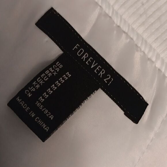 Forever 21 White Satin Bomber Jacket - Picture 10 of 11